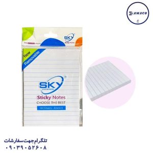 عکس نوشت افزار نوت  A6 خط دار101*152 اسکای