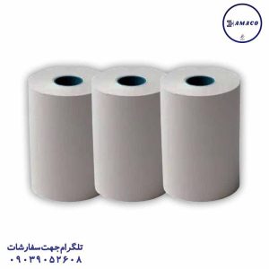 عکس ملزومات اداری رول حرارتی 8 سانت چاپ مشکی