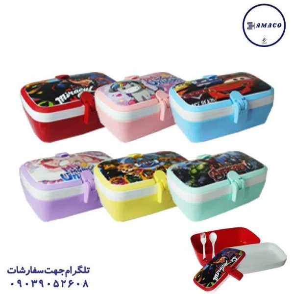 عکس لوازم مهدکودک ظرف غذا 1 طبقه مستطیل کارا