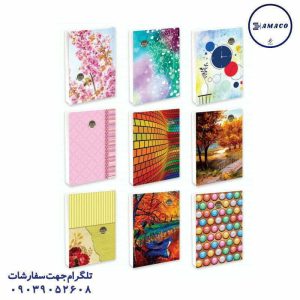 عکس دفتر ته چسب دفتر 200 خطی تکرنگ فنری رستا