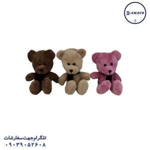 عکس اسباب بازی های دخترانه **عروسک خرس نشسته قلب دار قرمز و سفید 1