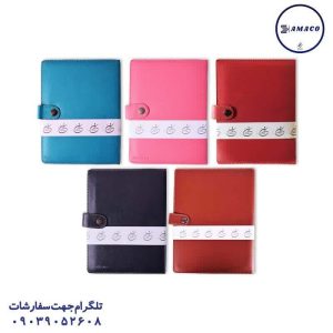 عکس دفتر کلاسوری کلاسور 200 قفل فلز چرمی راشن