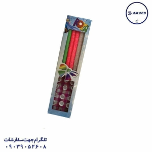 عکس لوازم جشن شمع تولد پایه دار 12 عددی زری دار تولد