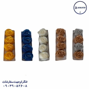 عکس لوازم جشن شمع لاله 4 عددی متالیک تولد