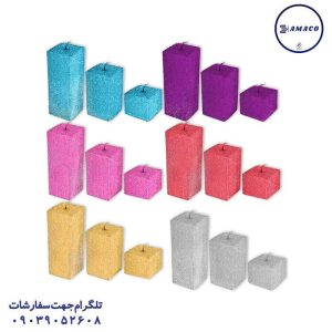 عکس لوازم جشن شمع مکعب 3 سایز رنگی تولد