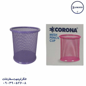 عکس ملزومات اداری جا قلمی رنگی کرونا