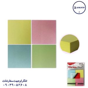 عکس کاغذ یادداشت چسب دار ( استیکر ) نوت 4 عددی مربع
