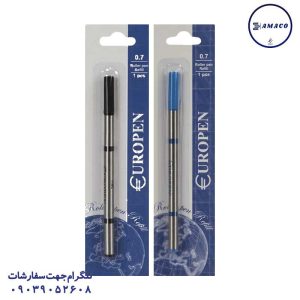 عکس نوشت افزار یدک روان نویس آبی یوروپن