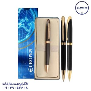 عکس نوشت افزار خودکار رینگ مشکی گیره زرد یوروپن