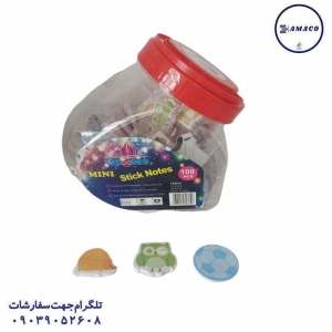 عکس کاغذ یادداشت چسب دار ( استیکر ) نوت فانتزی دبه ای 9211 اسکول فنس