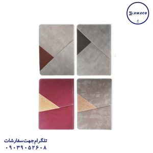عکس دفترچه یادداشت A5 جیبدار چرمی کاغذ کرم