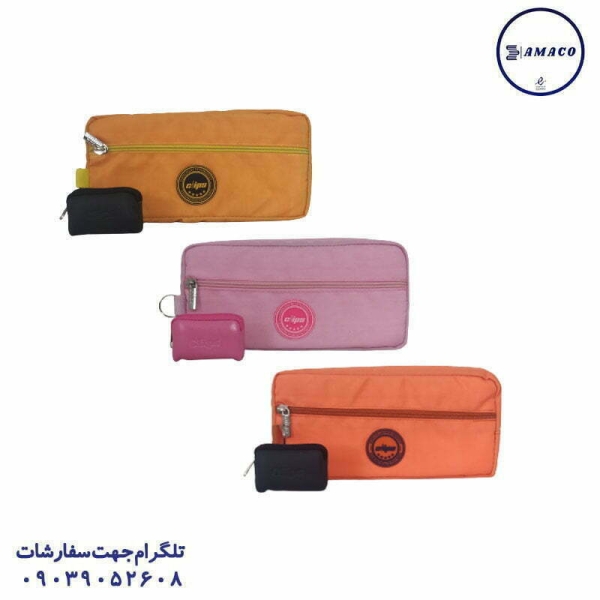 عکس جامدادی کلاسیک جامدادی 3 زیپ تور و چرم 6956/8695 کلیپس