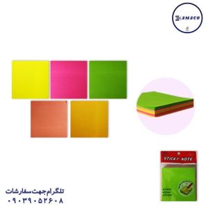 عکس کاغذ یادداشت چسب دار ( استیکر ) نوت فسفری 76*76