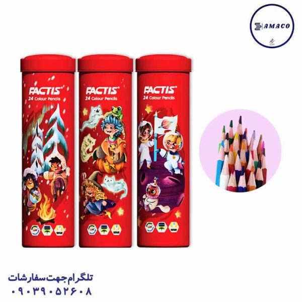 عکس مدادرنگی مداد رنگی 24 استوانه فکتیس