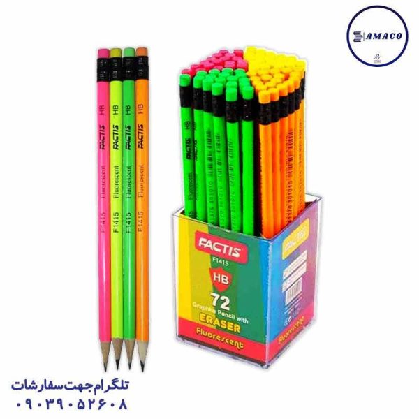 عکس نوشت افزار مداد مشکی فلورسنت پاکن دار 1415 فکتیس
