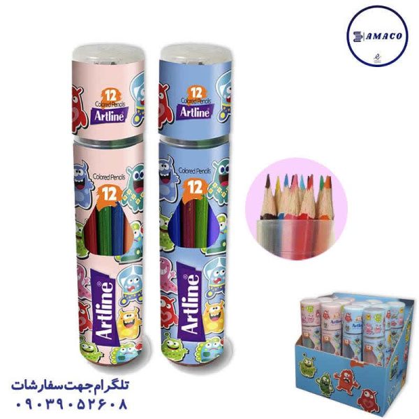 عکس مدادرنگی مداد رنگی 12 استوانه آرت لاین