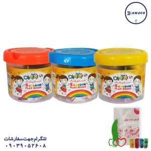 عکس لوازم مهدکودک خمیر بازی 5 رنگ سطلی(48) نوآوران