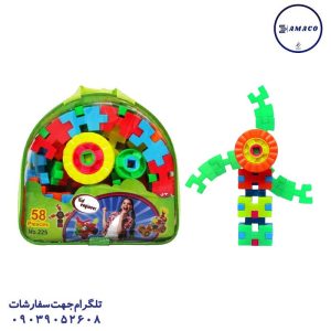 عکس بازی فکری لگو کیفی  مهندسی 58 قطعه کوچک #