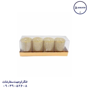 عکس لوازم جشن شمع استوانه اکلیلی 4 عددی تولد