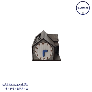 جا قلمی کلبه بزرگ ساعت دار