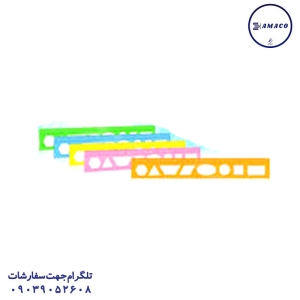 عکس لوازم ریاضی خط کش 20 سانت شابلون دار سیلیکونی صریر