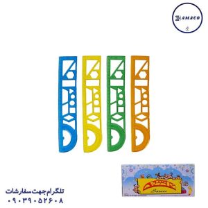 عکس لوازم ریاضی خط کش 30 سانت نقاله دار ژله ای صریر