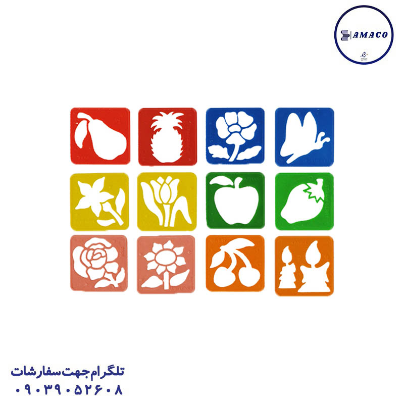 خرید شابلون حیوانات/گل و میوه صریر عکس لوازم ریاضی شابلون حیوانات/گل و میوه صریر