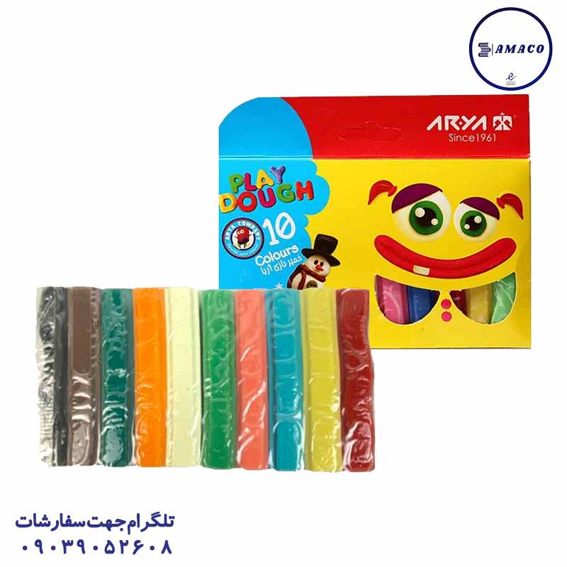 خرید خمیر بازی 10 رنگ مقوا کد 1048(144) آریا عکس لوازم مهدکودک خمیر بازی 10 رنگ مقوا کد 1048(144) آریا