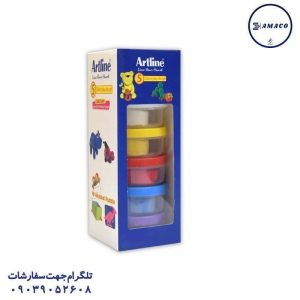 عکس لوازم مهدکودک خمیر بازی 5 رنگ ظرف پلاستیکی 30 گرمی آرت لاین