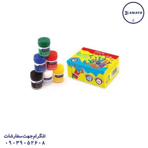 عکس گواش و رنگ انگشتی گواش 6 رنگ جعبه  مقوا (36) کد 4027 آریا