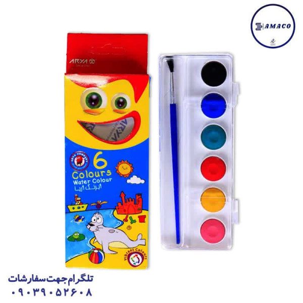 عکس لوازم مهدکودک آبرنگ 6 رنگ  5001  (144) آریا