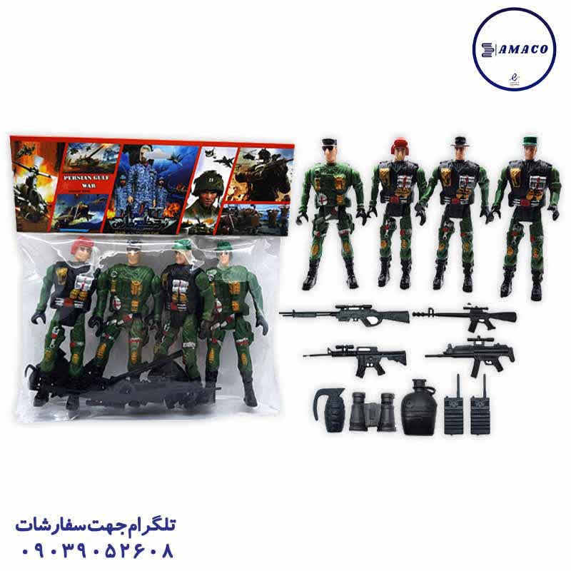 خرید سرباز 4 عددی سلفونی کد 1011 عکس اسباب بازی های پسرانه سرباز 4 عددی سلفونی کد 1011
