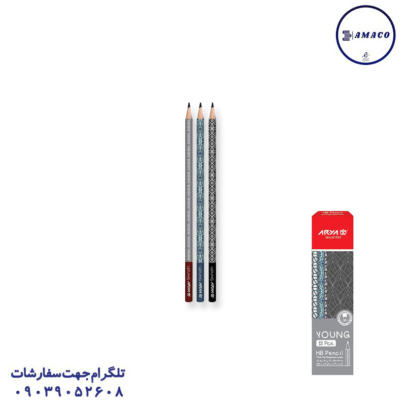 خرید مداد مشکی طرح دار فانتزی 3039 آریا عکس نوشت افزار مداد مشکی طرح دار فانتزی 3039 آریا