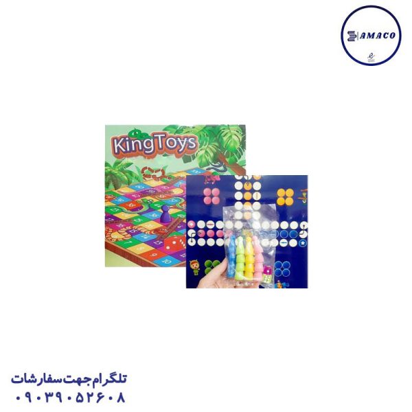 عکس اسباب بازی های عمومی منچ و مارپله چوبی جعبه ای (ف) کینگ