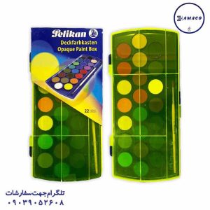 عکس لوازم مهدکودک آبرنگ 22 رنگ پلیکان