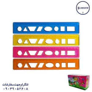 عکس لوازم کمک آموزشی خط کش 20 سانت شابلون دار ژله ای صریر
