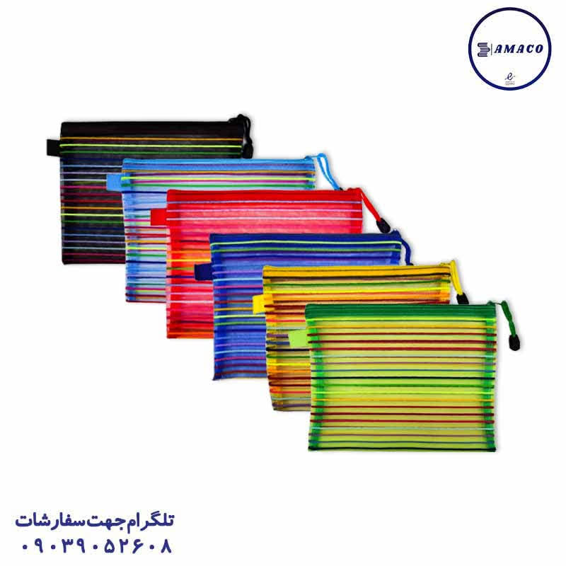 خرید جامدادی توری رنگین کمان A4 عکس جامدادی کلاسیک جامدادی توری رنگین کمان A4