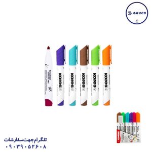 عکس نوشت افزار ماژیک وایت برد 6 رنگ کورس