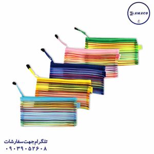 عکس جامدادی کلاسیک جامدادی توری رنگین کمان ملخی