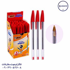 عکس نوشت افزار خودکار قرمز بیک