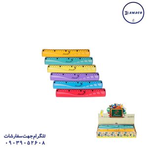 عکس لوازم ریاضی خط کش 20 سانت ژله ای صریر