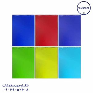 عکس دفترچه یادداشت 1.8 طلقی رنگی بالا باز شو مبشر