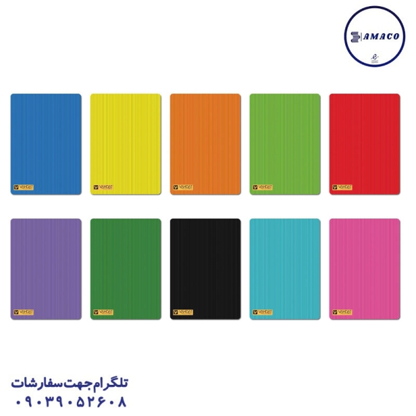 عکس دفتر ته چسب دفتر 80 خطی تکرنگ ته چسب کد101(100) وحدت