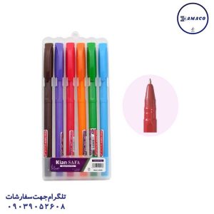 عکس نوشت افزار خودکار رنگی 6 عددی کیان