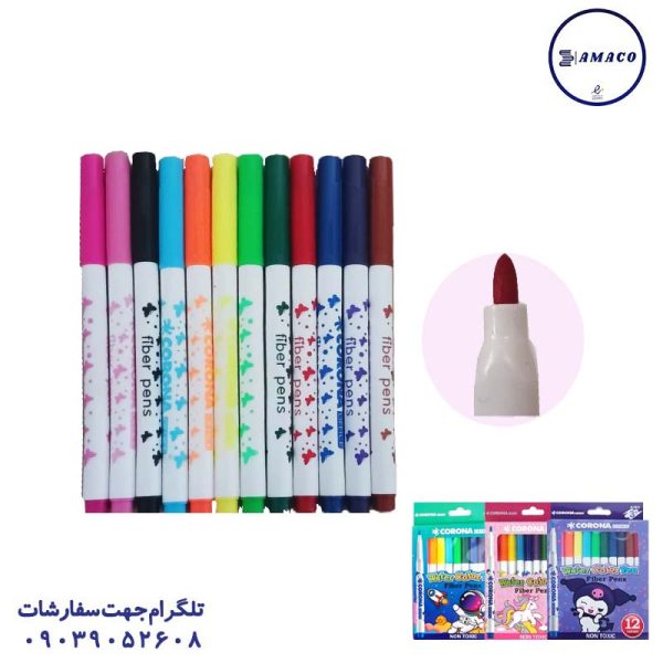 عکس نوشت افزار ماژیک 12 رنگ 12 کرونا