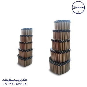 عکس بدون دسته‌بندی جعبه کادویی قلبی طلاکوب روبان دار 10 تکه 838