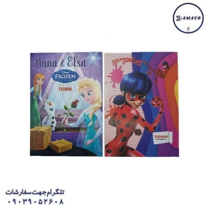 عکس دفتر ته چسب دفتر 50 خطی فانتزی ته چسب تکنو