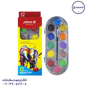 عکس لوازم مهدکودک آبرنگ 12 رنگ بزرگ حرفه ای  5005 آریا
