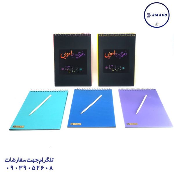 عکس کاغذ یادداشت چسب دار ( استیکر ) دفترچه جادویی مهندسی طلقی بالا باز شو وحدت