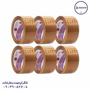 عکس چسب نواری چسب پهن 90 یارد 40 میکرون قهوه ای کد 104 کایزر